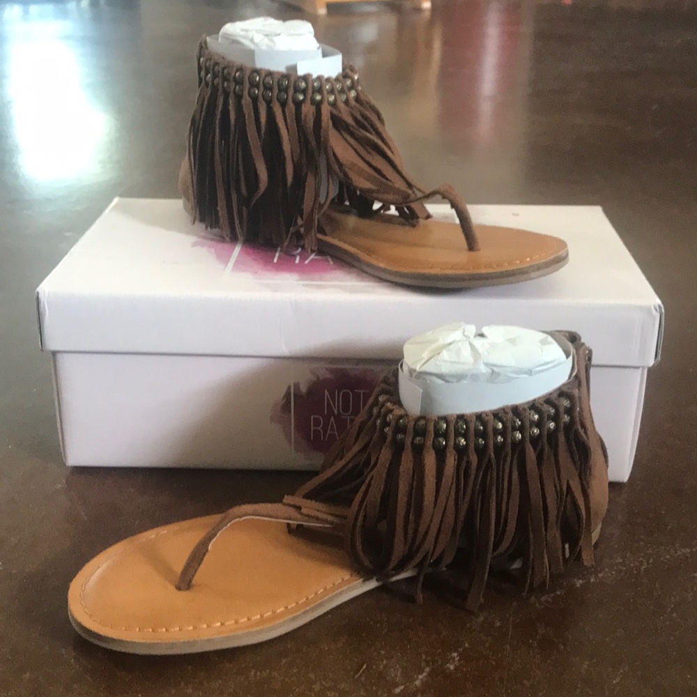 Fringe gladiator sandals